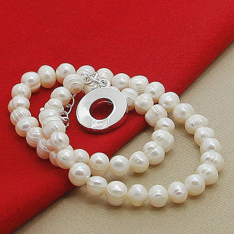 Freshwater Pearl Necklaces 925 Silver Necklace For Women Wedding Fashion Jewelry Vera Lux