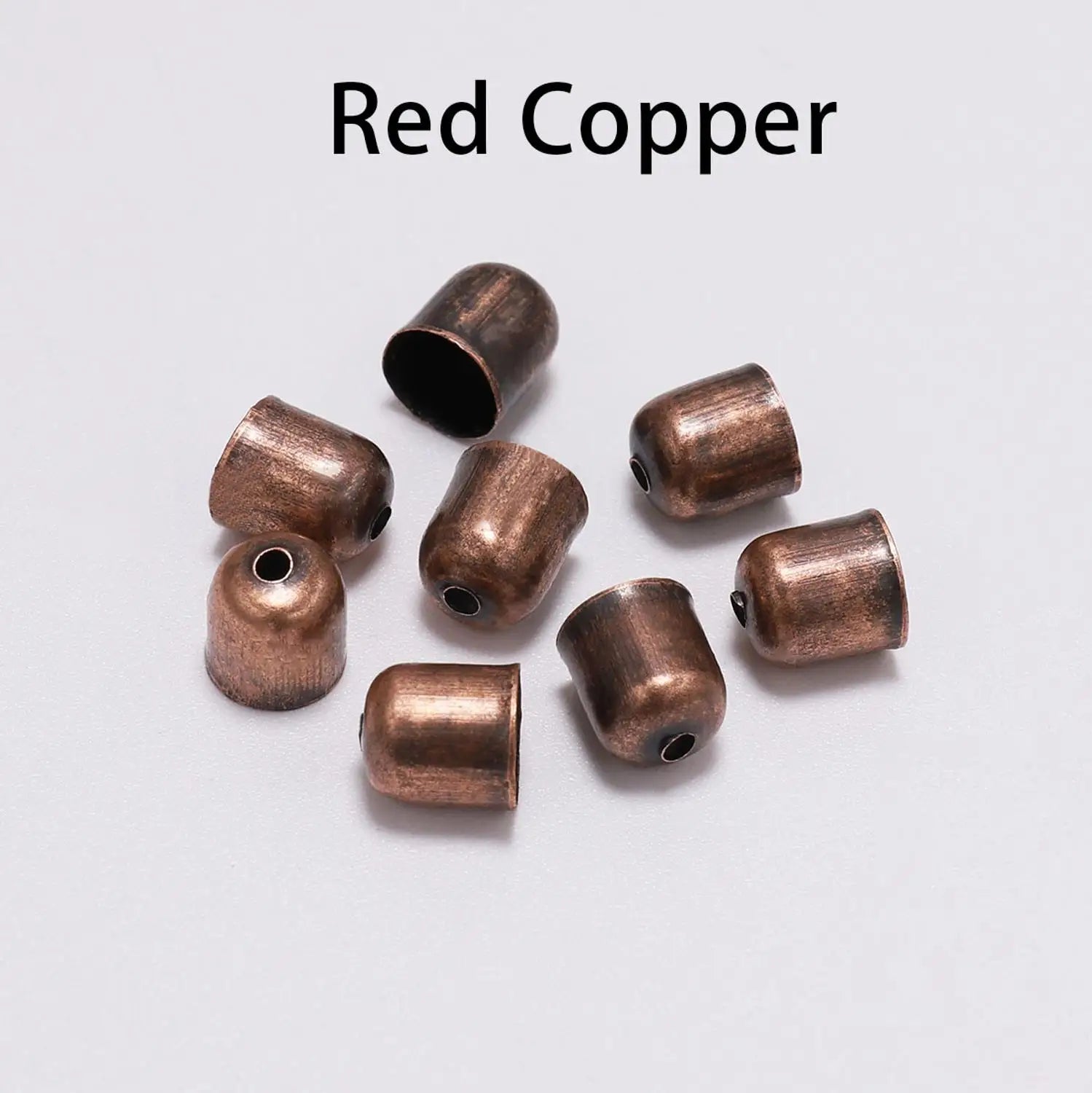 50-100pcs/lot Crimp End Caps Leather Cords End Tip Beads Caps Fit 4 -12mm Clasps For DIY Jewelry Making Findings Supplies Vera Lux