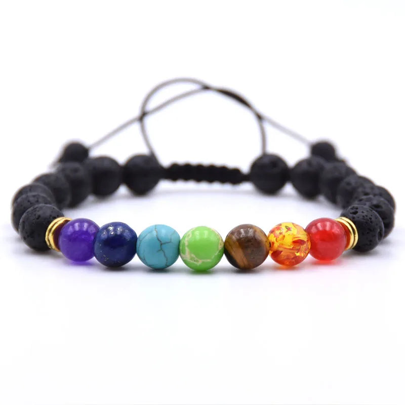 8MM Natural Stone Beaded Chain bracelets For Women Men Couple Lava Rock Healing Balance Beads Reiki Buddha Chakra Bangle Jewelry Vera Lux