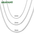Aravant 925 Silver 1MM/2MM/3MM Snake Chain Necklace For Men Women Pendant Fashion Jewelry Vera Lux