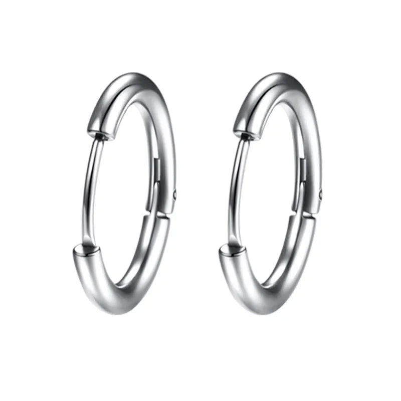 1 pair Women/Man Stainless Steel Small Hoops Earring Piercing Ear Cartilage Tragus Simple Thin Circle Anti-allergic Ear Buckle Vera Lux