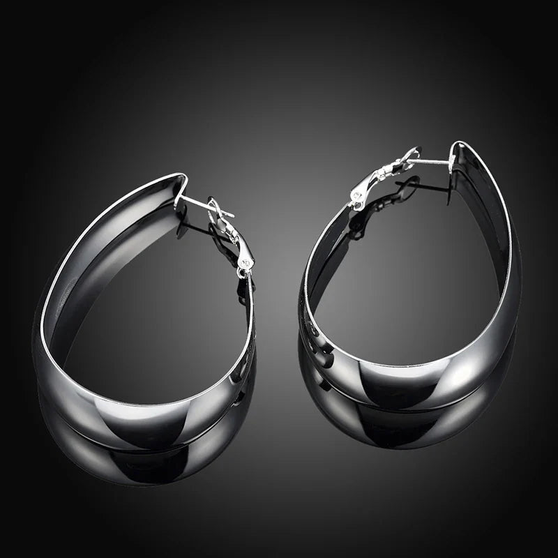 Aravant 925 Silver Smooth U Shaped Hoop Earrings For Women Fashion Jewelry Vera Lux