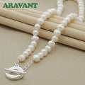 Aravant 925 Silver 8-9mm Freshwater Pearl Necklaces For Women Fashion Jewelry Vera Lux