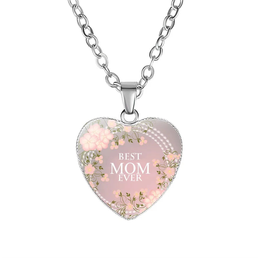 BEST MOM EVER necklaces For Women Mama Letter Heart shape pendant Chains Fashion Mother's Day Jewelry Gift Vera Lux