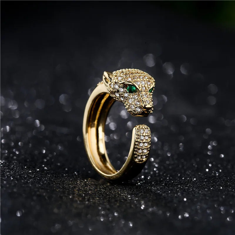 Fashion Full CZ Inlaid Animal Ring Opening Personality Unisex Ring Party Jewelry Gift Dropshipping Vera Lux