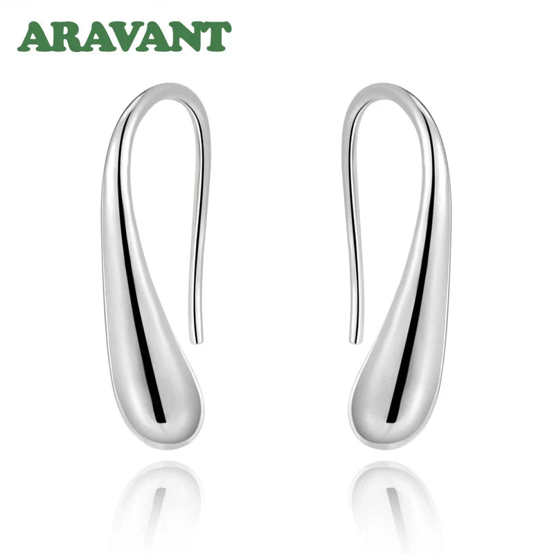Aravant 925 Silver Earring Black Teardrop/Water Drop/Raindrop Dangle Earrings For Women Men Fashion Jewelry Gifts 4 Colors Vera Lux