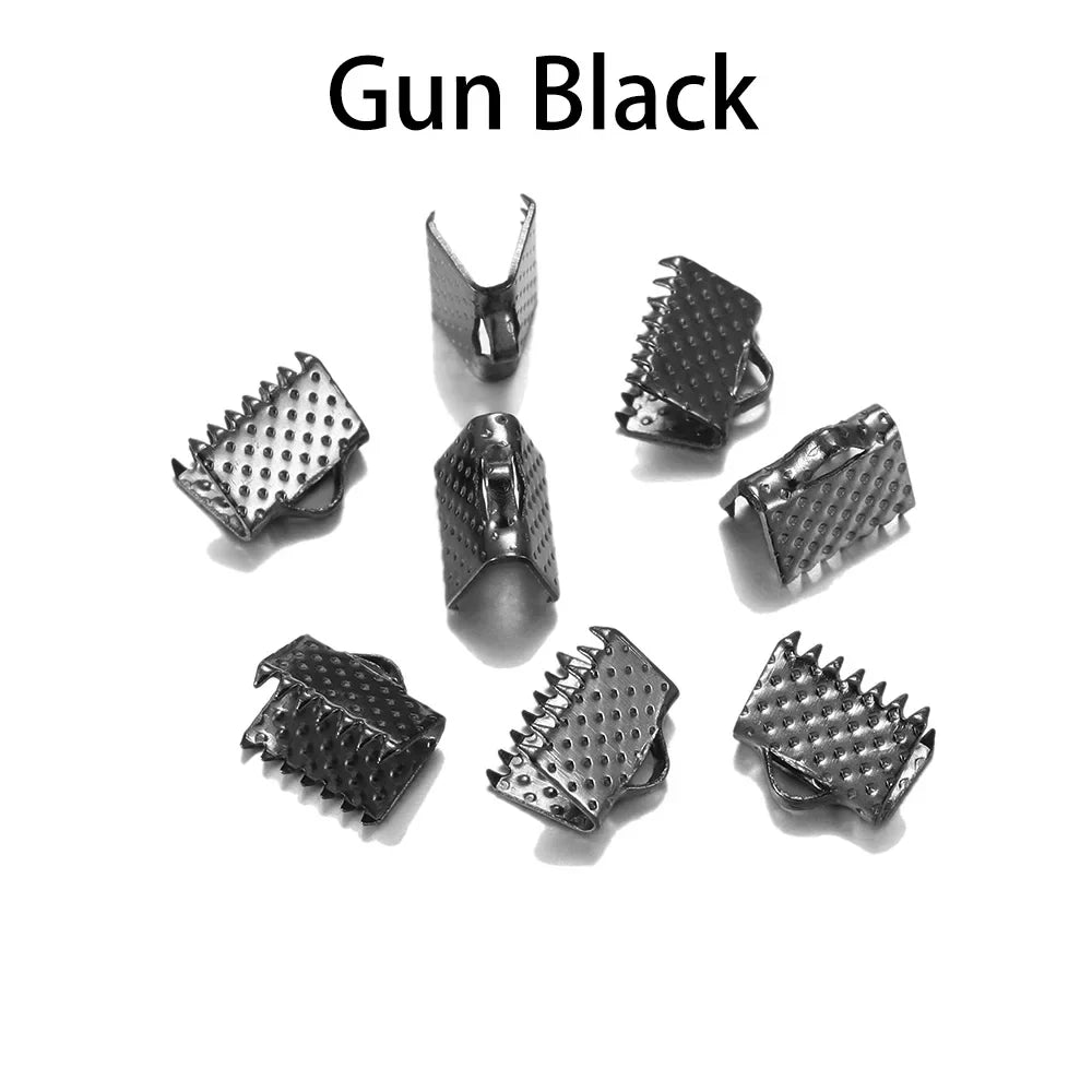 50pcs/lot Crimp Beads Cove Clasps Cord Leather Clip Necklace Bracelet Connectors End Caps For DIY Jewelry Findings Supplies Vera Lux