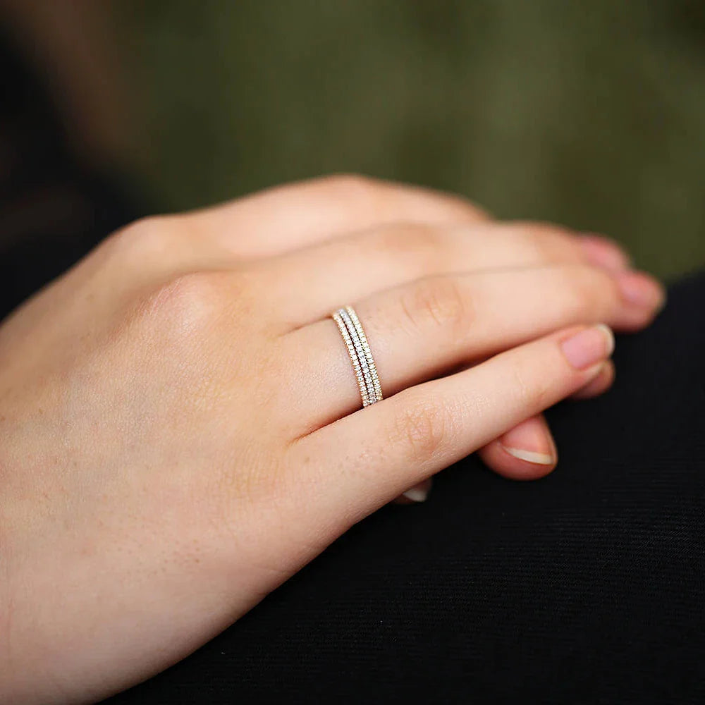 Delicate Micro Pave Zircon Rings For Women Trendy Chic Crystal Daily Dating Women's Stackable Tiny Ring Fashion Jewelry R133 Vera Lux