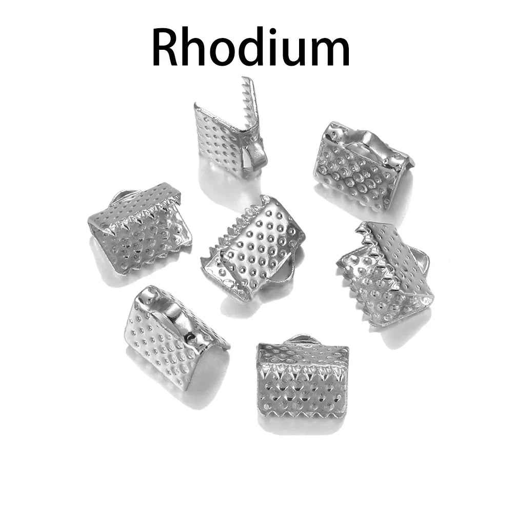 50pcs/lot Crimp Beads Cove Clasps Cord Leather Clip Necklace Bracelet Connectors End Caps For DIY Jewelry Findings Supplies Vera Lux