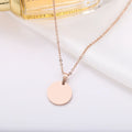 DOTIFI Stainless Steel Necklace Round Circle Pendant For Women Elegant Clavicle Rose Gol dNecklace Wedding Jewelry Wholesale Vera Lux