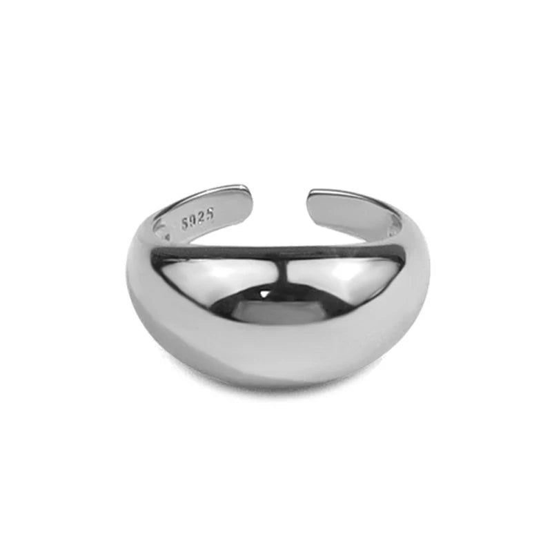 VENTFILLE 925 Sterling Silver Ring for Women Men Smooth Geometric Finger Ring Adjustable Party Jewelry Wholesale Vera Lux