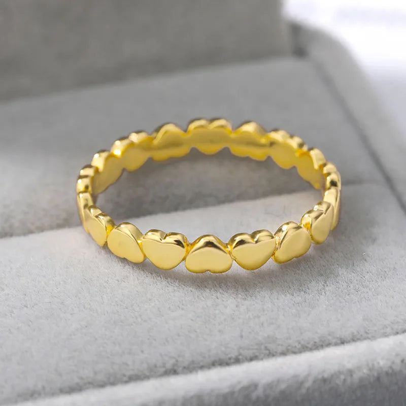 Stainless Steel Heart Rings For Women Propose Engagement Wedding Ring Vintage Jewelry Anillos Valentine's Day Gift Vera Lux