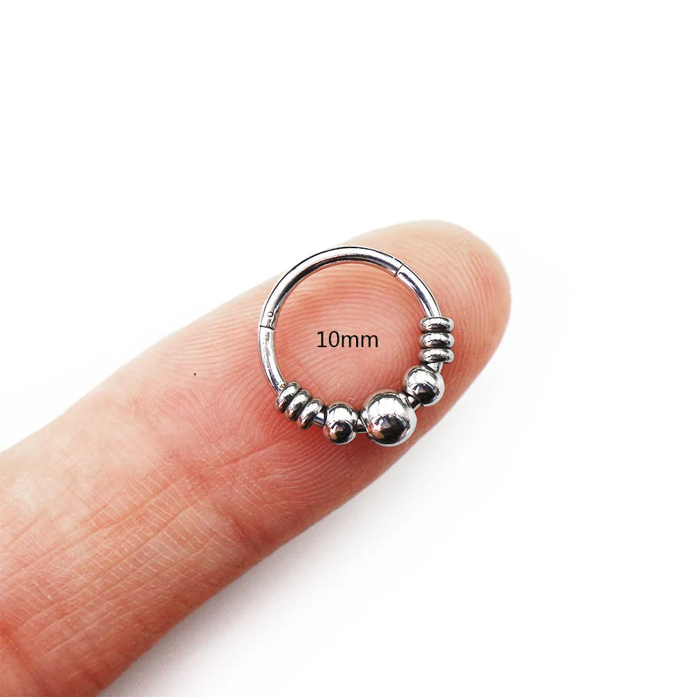 1pc 316L Surgical Steel  Septum Clicker Ear Cartilage Helix Tragus Faux Daith Earring Hoop Body  Piercing Jewelry Nose Ring Vera Lux