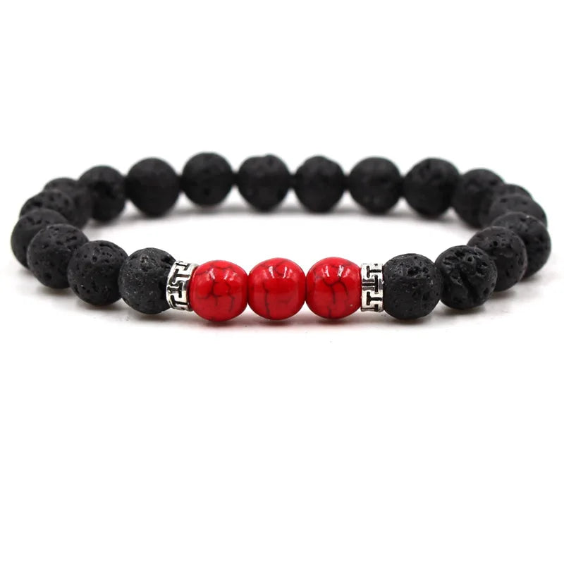 8MM Natural Stone Beaded Chain bracelets For Women Men Couple Lava Rock Healing Balance Beads Reiki Buddha Chakra Bangle Jewelry Vera Lux