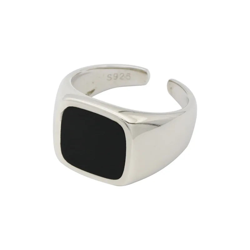 925 Sterling Silver plated Ring for Women Girl Gift Blace Stone Crystal Glaze Retro Punk Open Jewelry Dropship Wholesale Vera Lux