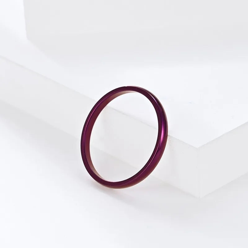 2mm Thin Stackable Ring Stainless Steel Couple Rings for Women Men Size 4-12 Vera Lux