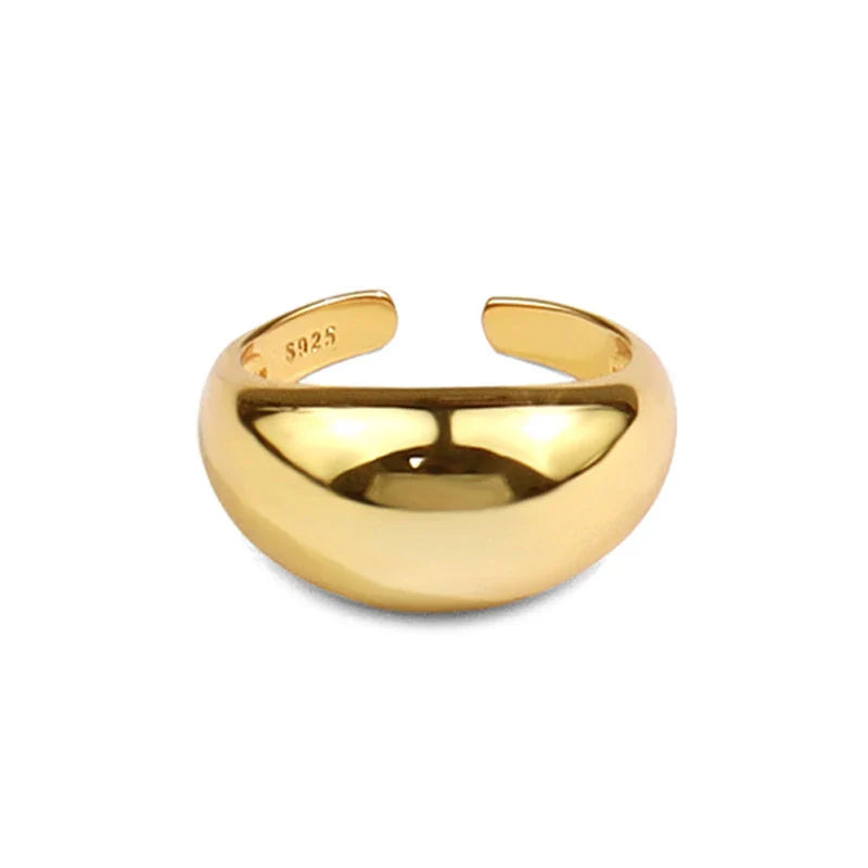 VENTFILLE 925 Sterling Silver Ring for Women Men Smooth Geometric Finger Ring Adjustable Party Jewelry Wholesale Vera Lux