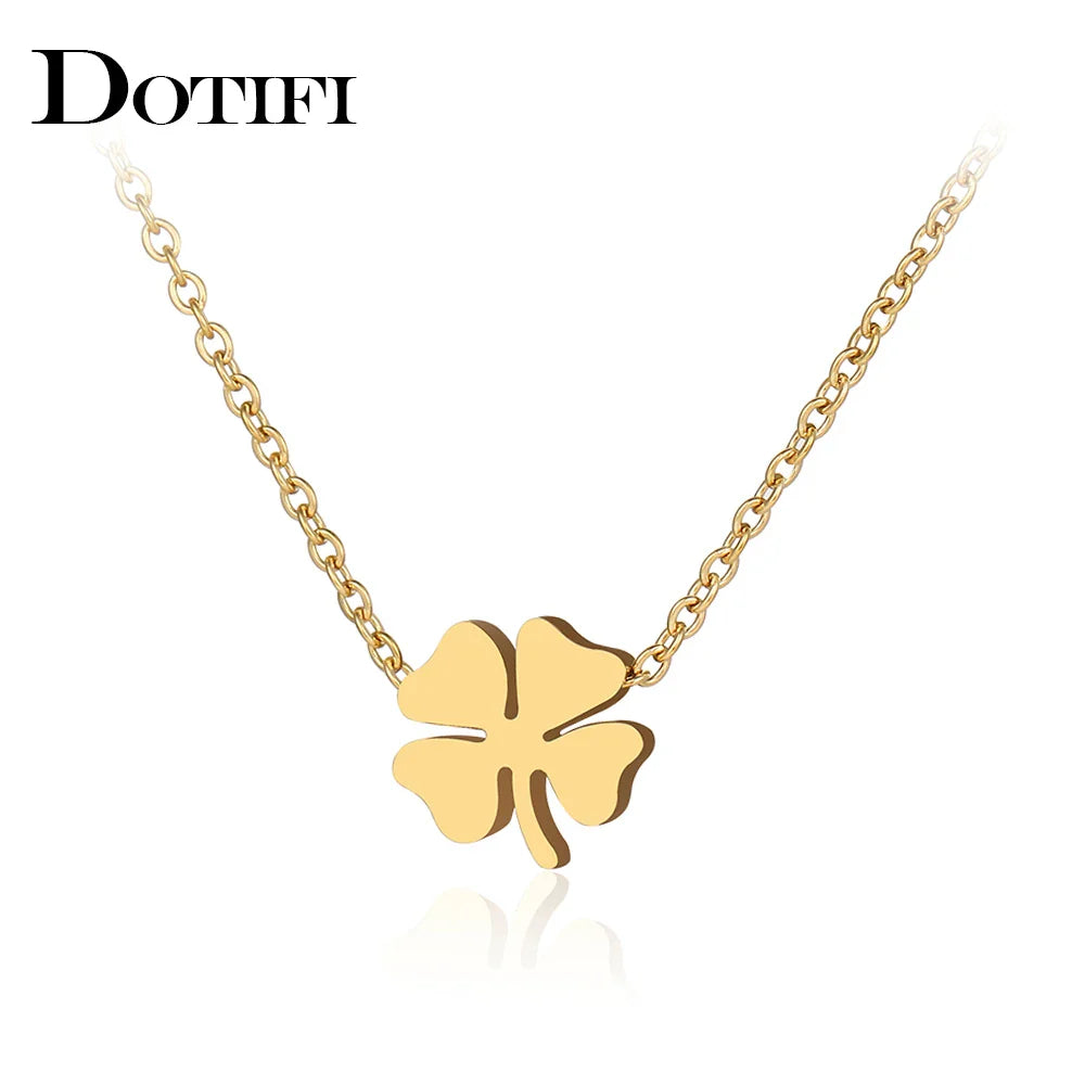 Stainless Steel Necklaces Four Leaf Clover Fashion Classic Style Men Chain Necklace For Women Jewelry Collar Pendant Gifts NEW Vera Lux