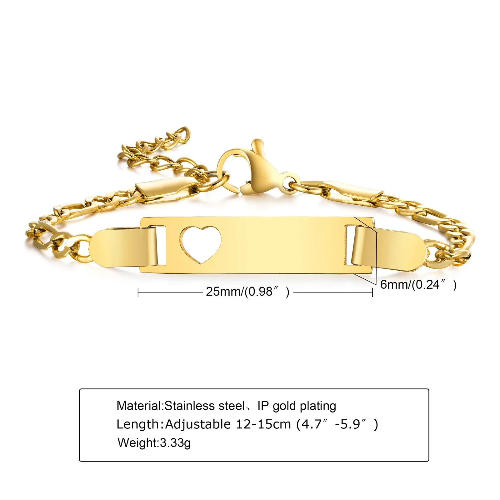 Custom Engrave Name Birth Date Bracelets,Personal Birthday Gift to Little Boy Girls , Stainless Steel Bracelet Vera Lux
