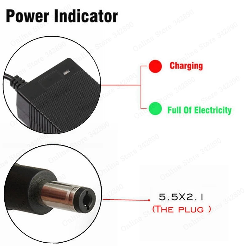 36V 2A battery charger Output 42V 2A Charger Input 100-240 VAC Lithium Li-ion Li-poly Charger For 10Series 36V Battery Whatever the Treasure