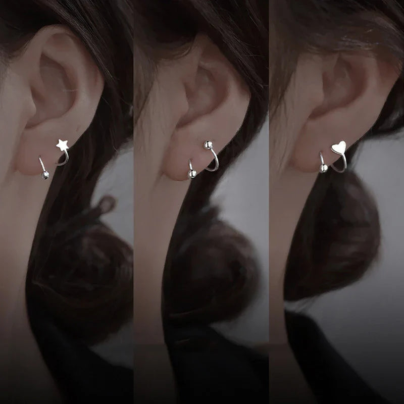 VENTFILLE 925 Silver Star Flash Crystal Summer Small Fresh Female 2022 New Trendy Personality Earrings Vera Lux