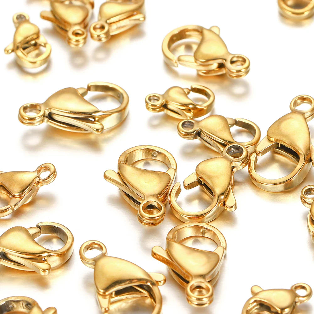 10pcs/lot Stainless Steel Lobster Clasp Hooks Bracelet Necklace Chain Connectors For DIY Jewelry Making Supplies Accessories Vera Lux