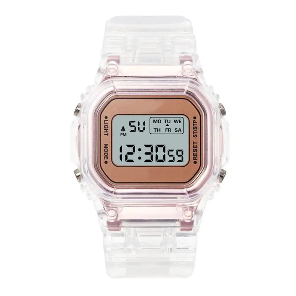 Luxury Women's Rose Gold Silicone Watches Women Fashion LED Digital Clock Casual Ladies Electronic Watch Reloj Mujer 2025 Vera Lux