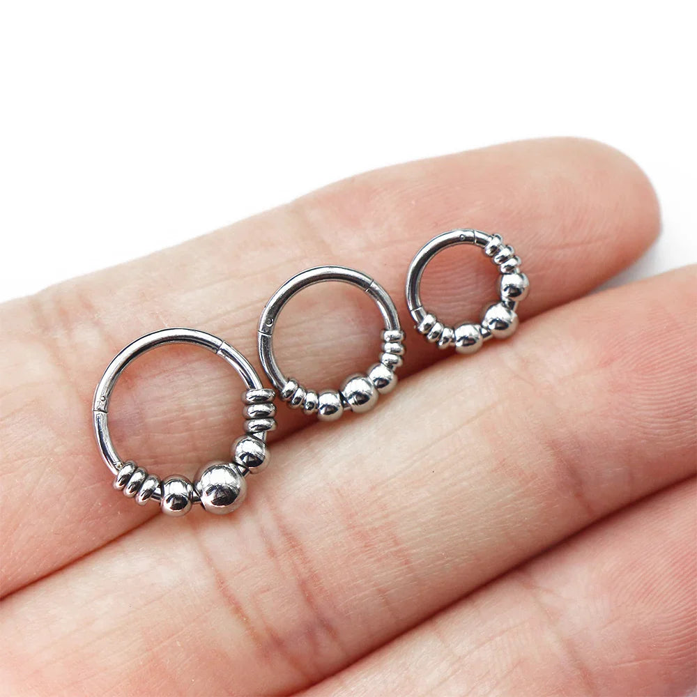 1pc 316L Surgical Steel  Septum Clicker Ear Cartilage Helix Tragus Faux Daith Earring Hoop Body  Piercing Jewelry Nose Ring Vera Lux