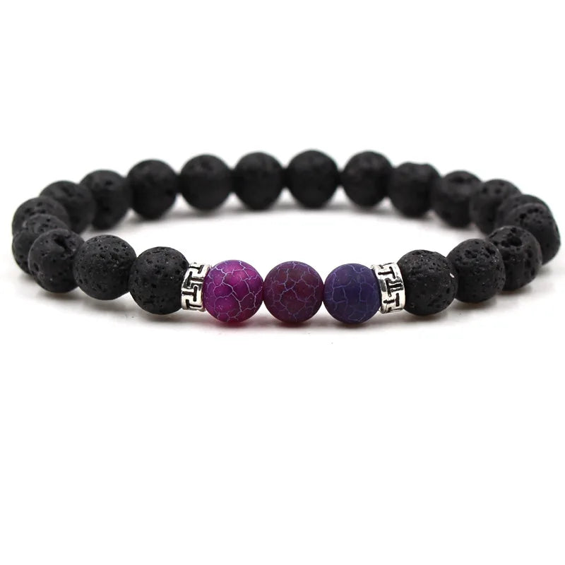 8MM Natural Stone Beaded Chain bracelets For Women Men Couple Lava Rock Healing Balance Beads Reiki Buddha Chakra Bangle Jewelry Vera Lux