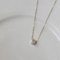 VENTFILLE 925 Sterling Silver French Simple Crystal Pendant Clavicle Chain Necklace Women Light Luxury Party 14k Gold Jewelry Vera Lux