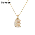 NEWBUY CZ Zirconia Crystal 26 A-Z Letters Pendant Necklace For Men Women Punk Initials Name Necklace Fashion Hip Hop Jewelry Vera Lux