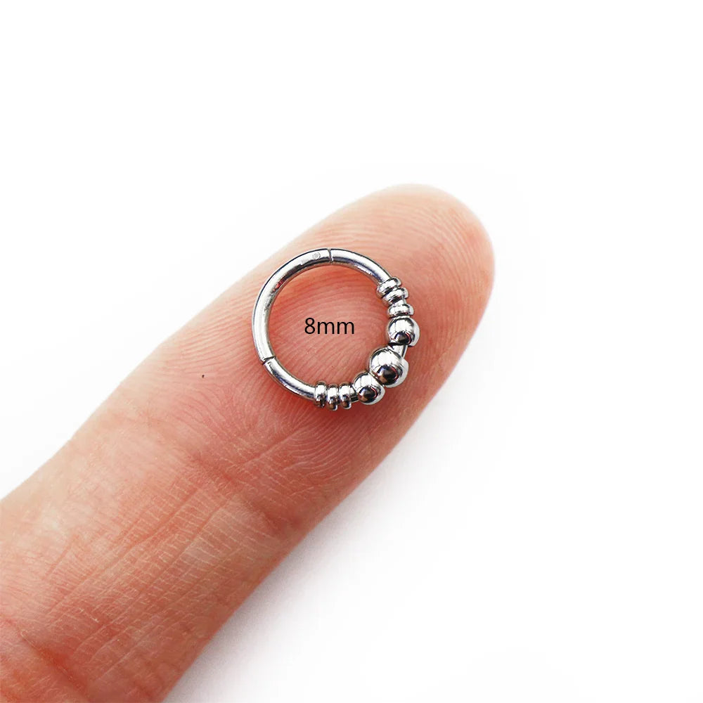 1pc 316L Surgical Steel  Septum Clicker Ear Cartilage Helix Tragus Faux Daith Earring Hoop Body  Piercing Jewelry Nose Ring Vera Lux