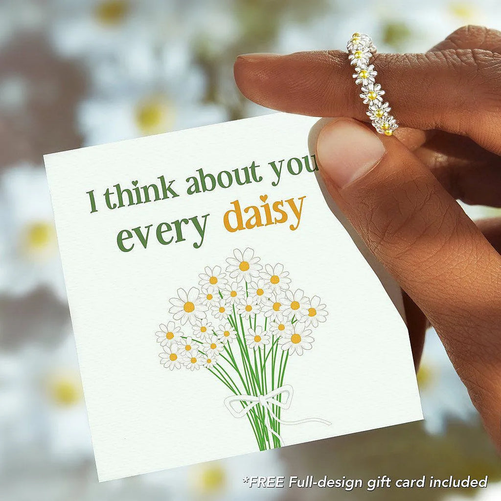 Vintage Daisy Rings For Women Cute Flower Ring Adjustable Open Cuff Wedding Engagement Rings Female Jewelry Bague Vera Lux