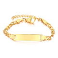 Persoanlized Custom Name Heart Bracelet,Stainless Steel Figaro Chain Link Adjustable,Engraved Gift for Boy Girl Vera Lux