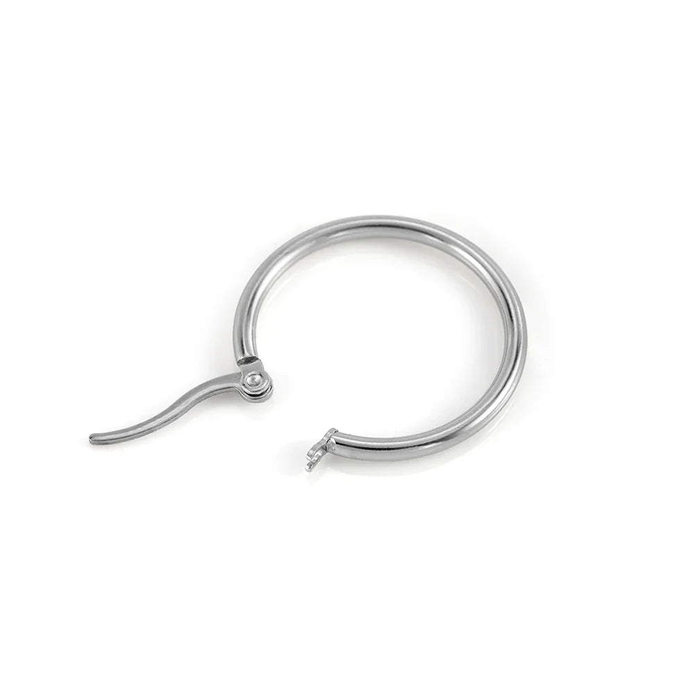 10pcs Black Open Earrings Circle Stainless Steel Earring Hooks 15-50mm Loop Base Ear Ring for DIY Jewelry Making Findings Vera Lux