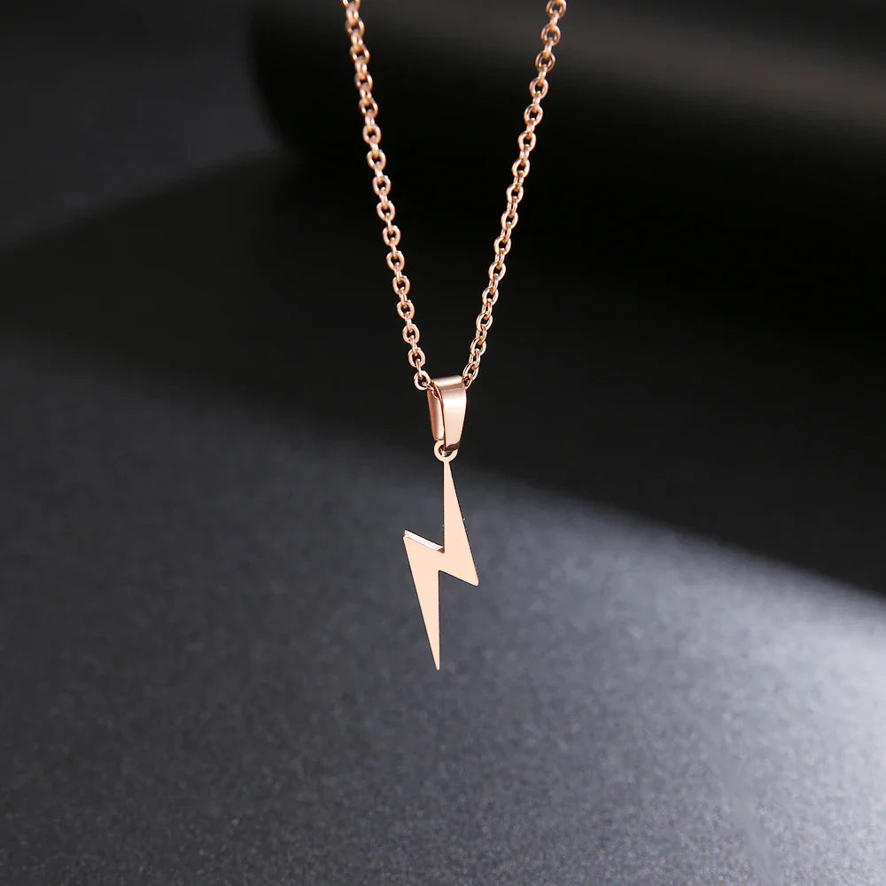 DOTIFI Stainless Steel Necklace Hot Lightning Necklaces For Women Protection Pendants For Girlfriend Gifts Charms Jewelry Vera Lux