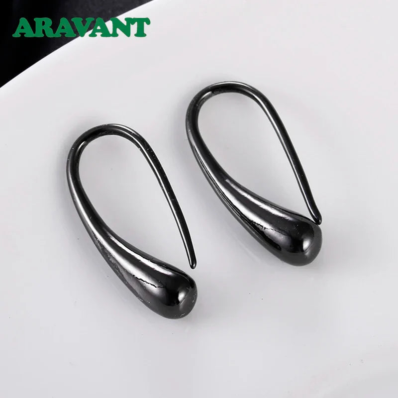 Aravant 925 Silver Earring Black Teardrop/Water Drop/Raindrop Dangle Earrings For Women Men Fashion Jewelry Gifts 4 Colors Vera Lux