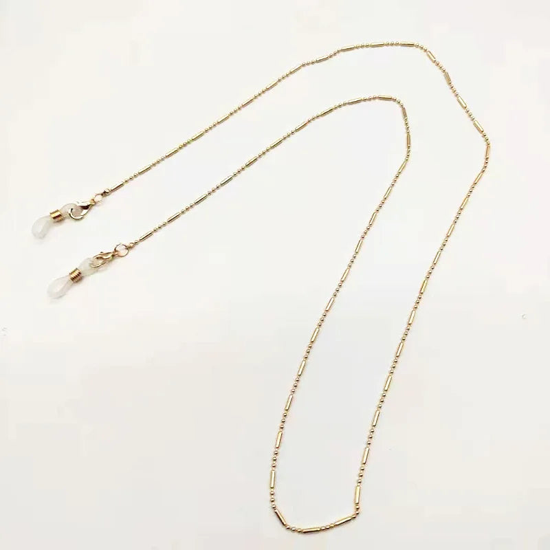 JWER Fashion Woman Sunglasses Chain Cylinder Bead Chain Anti-Falling Glasses Eyeglasses Cord Necklace Mask Chain for Women Gifts Vera Lux