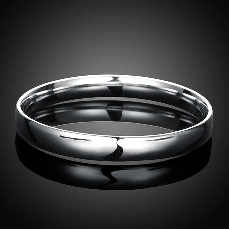 Aravant 925 Silver 10MM Smooth Bracelet&Bangle For Men Women Fashion Jewelry Gifts Vera Lux