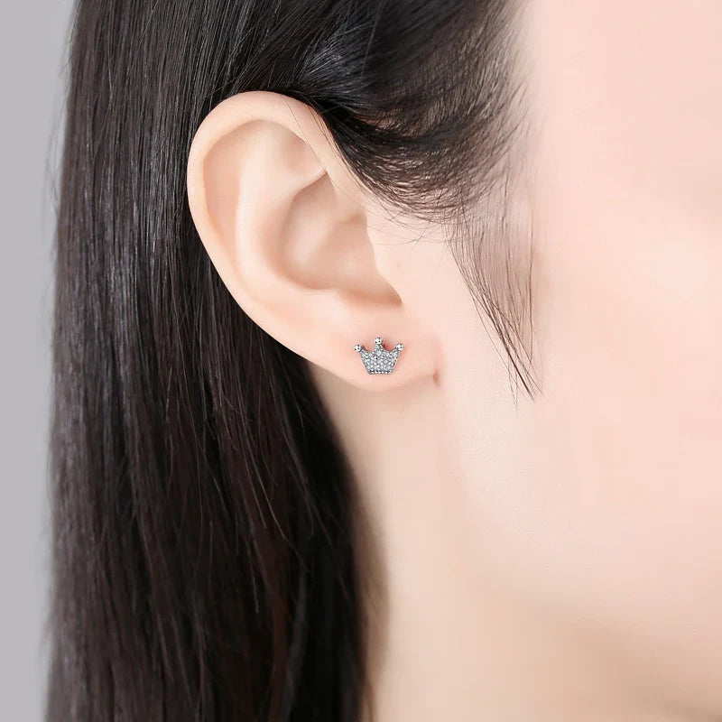 Original 925 Sterling Silver Earrings 2026 Stud Hoop Crystal Earings For Women Rose Gold Crown Heart Infinity Bee Earing Jewelry Vera Lux