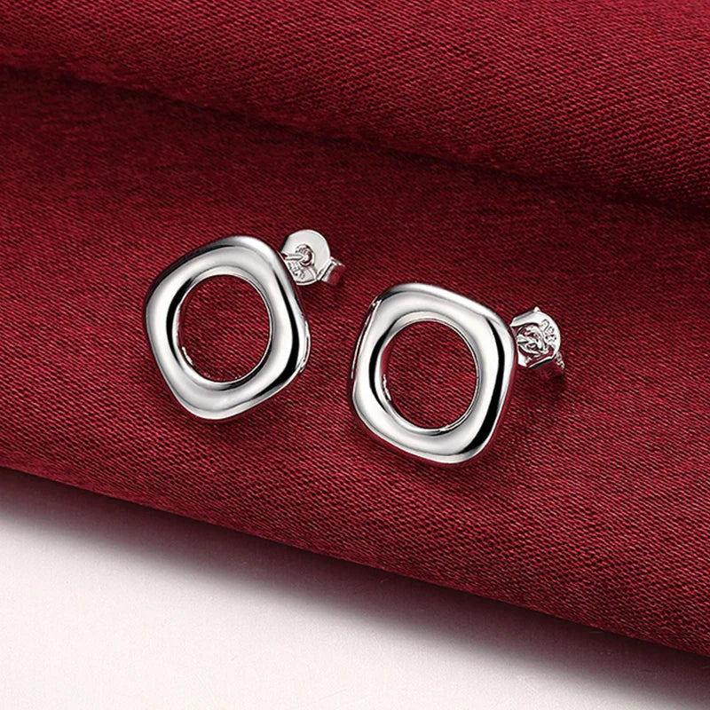Aravant 925 Silver Square Earrings Rings Necklace Bracelet Set For Women Party Jewelry Christmas Gift Vera Lux