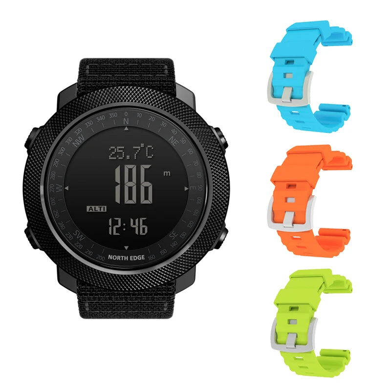 NORTH EDGE Men's sport Digital watch Hours Running Swimming Military Army watches Altimeter Barometer Compass waterproof 50m Whatever the Treasure