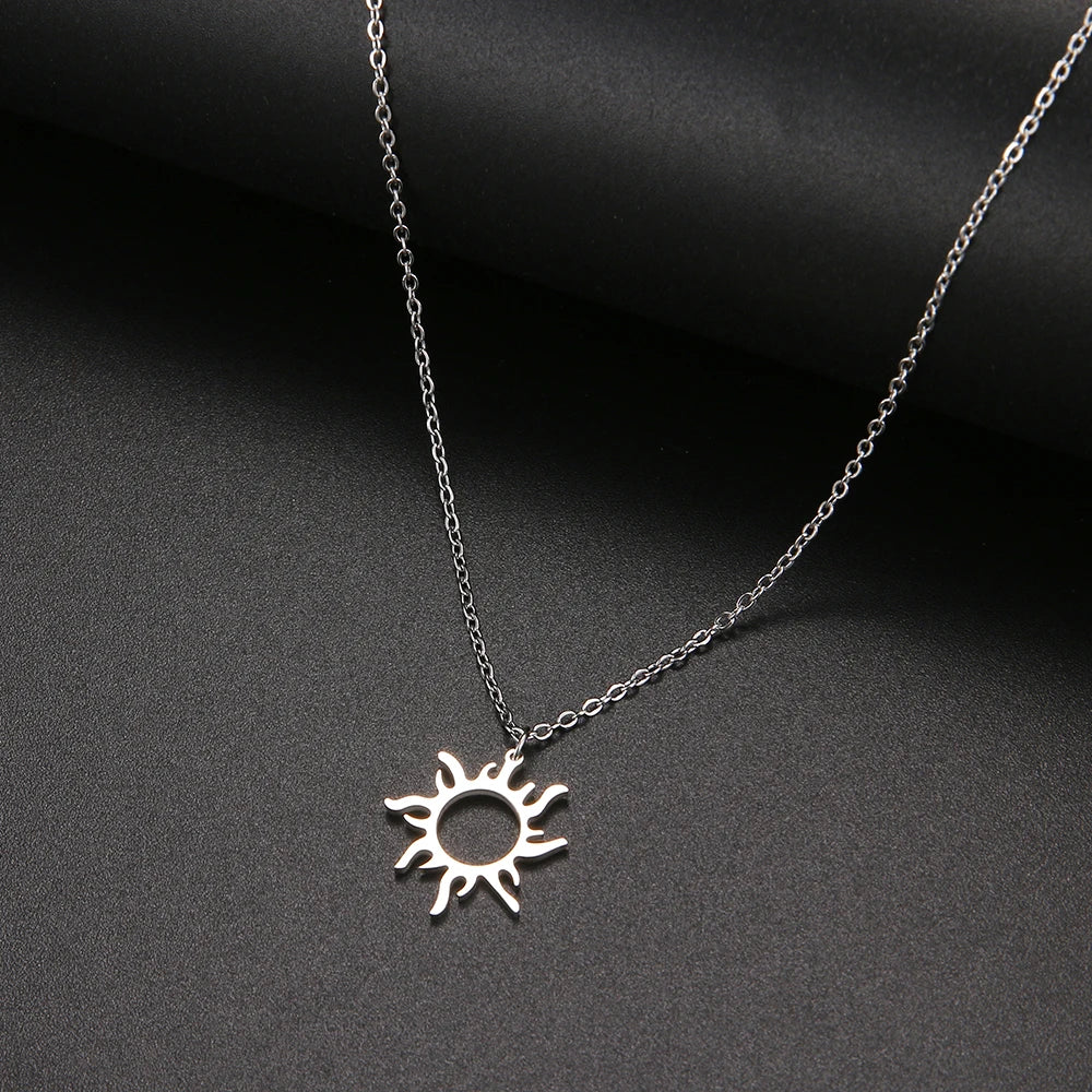 DOTIFI 316L Stainless Steel Necklace Plated Ethnic Sun Totem Pendent Necklaces For Charm Women Birthday Party Fashion Jewelry Vera Lux
