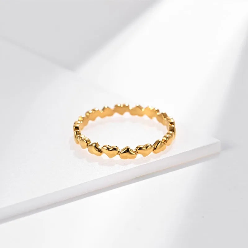 3mm Stainless Steel Heart Eternity Ring Wedding Band for Women Girl Size 5-11 Vera Lux