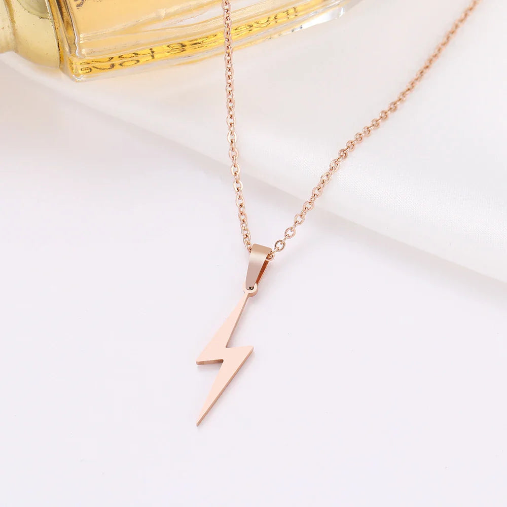 DOTIFI Stainless Steel Necklace Hot Lightning Necklaces For Women Protection Pendants For Girlfriend Gifts Charms Jewelry Vera Lux