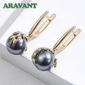 925 Silver 18K Gold Black Pearl Long Dangle Earring For Women Fashion Jewelry Gift Vera Lux