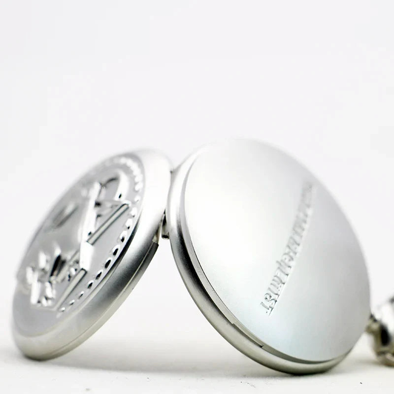 Antique Silver Fullmetal Alchemist Necklace Pendant Quartz Pocket Watch With Chain Gift Vera Lux
