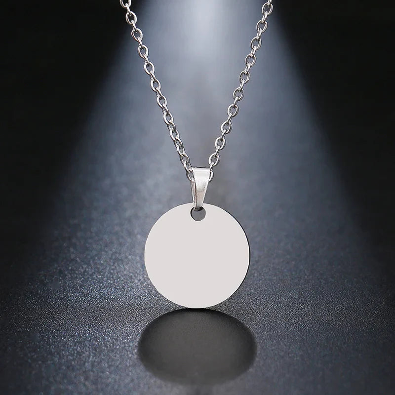 DOTIFI Stainless Steel Necklace Round Circle Pendant For Women Elegant Clavicle Rose Gol dNecklace Wedding Jewelry Wholesale Vera Lux