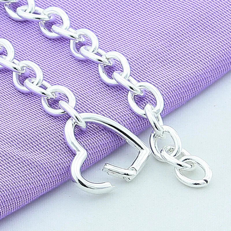Women Bracelets Silver Heart Buckle Bracelet For Women Romantic Bracelets Silver 925 Jewelry Vera Lux