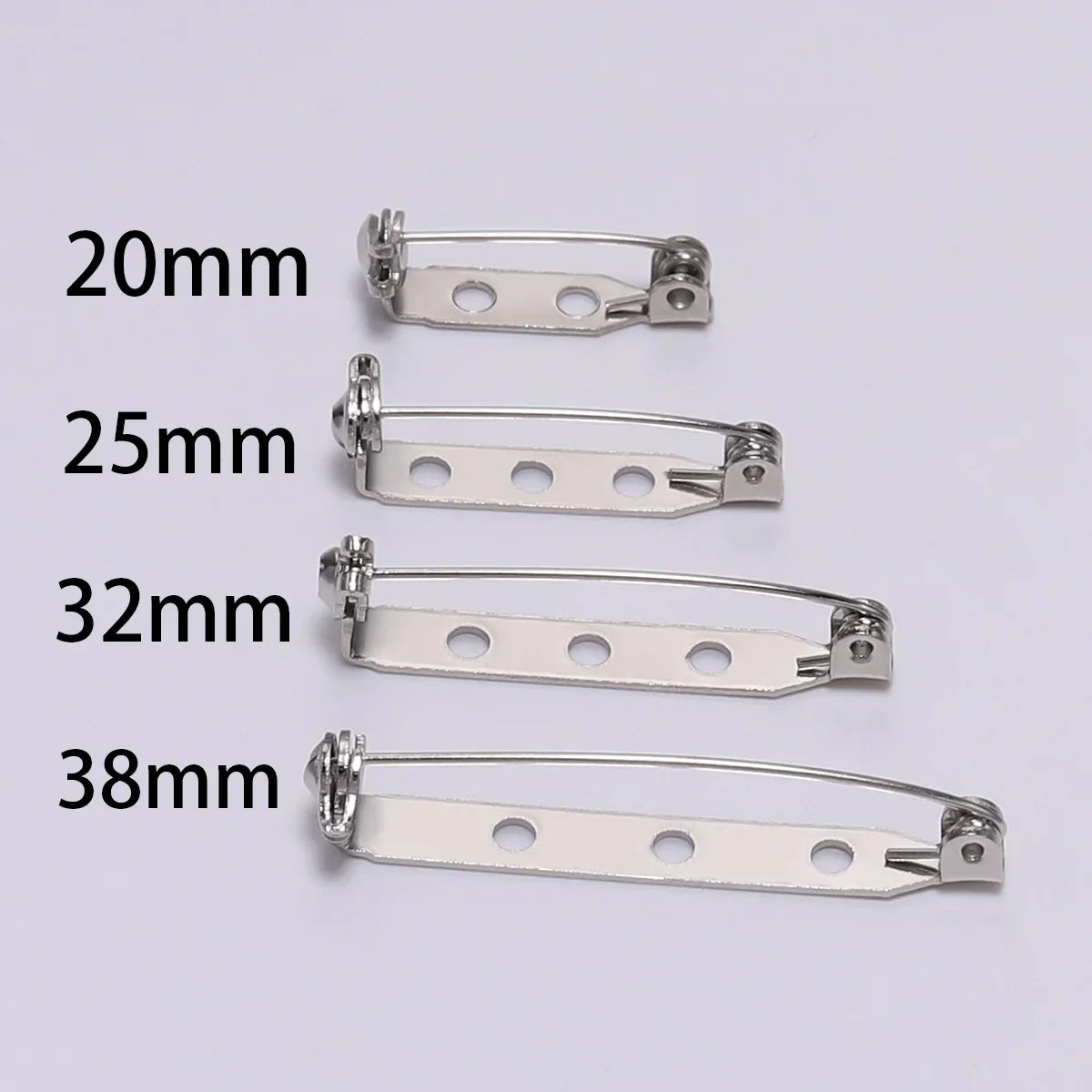 20-50pcs 20 25 32 38mm Brooch Clip Base Pin Blank Safe Lock Brooch Pin Base Badge Holder For DIY Jewelry Making Finding Supplies Vera Lux